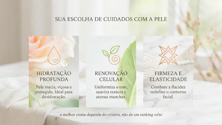 o melhor creme depende do critério, não de um ranking solto