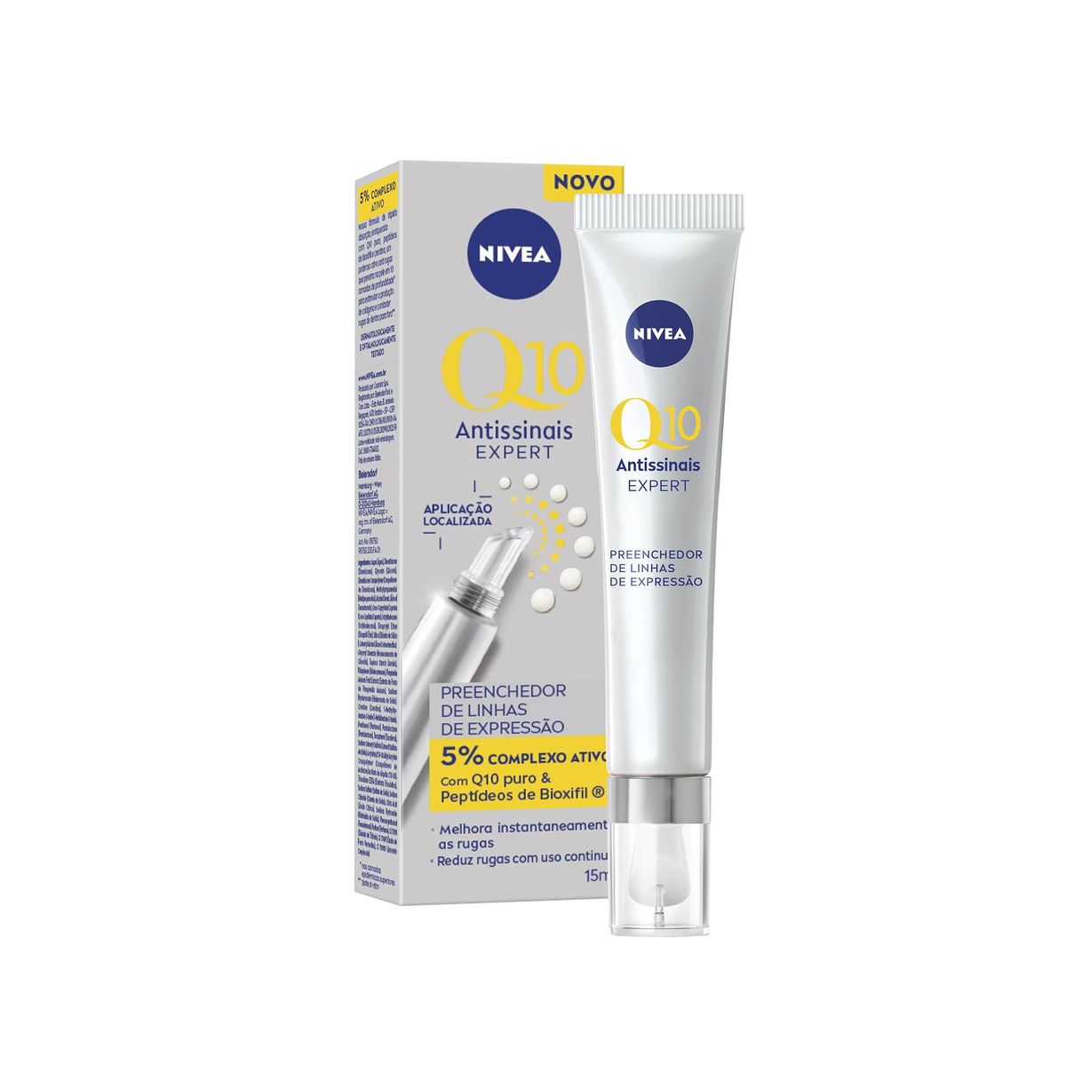 NIVEA Preenchedor de Linhas Q10 Expert Antissinais 15ml, Melhora e Reduz Rugas, Aparência mais Jovem, Cuidado Facial