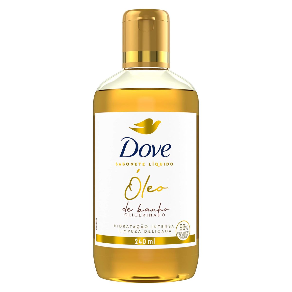 Dove Óleo de Banho Hidratação Intensa e Limpeza Delicada, Glicerinado com 96% Ingredientes de Origem Natural 240 ml