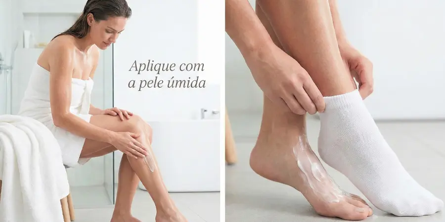 Aplique o hidratante logo após o banho com a pele úmida