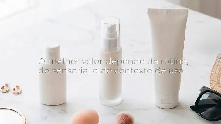 O melhor valor depende da rotina, do sensorial e do contexto de uso